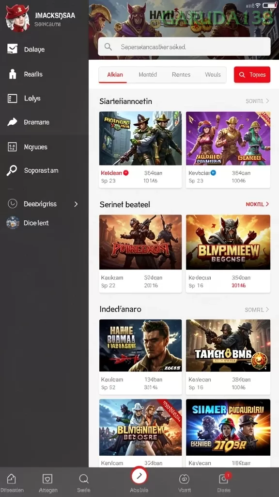 Cuplikan layar UPDATES — aktivitas